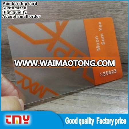 Blank Clear Plastic PVC Card for Promotion, Custom Plastic PVC Card Printing No Minimum